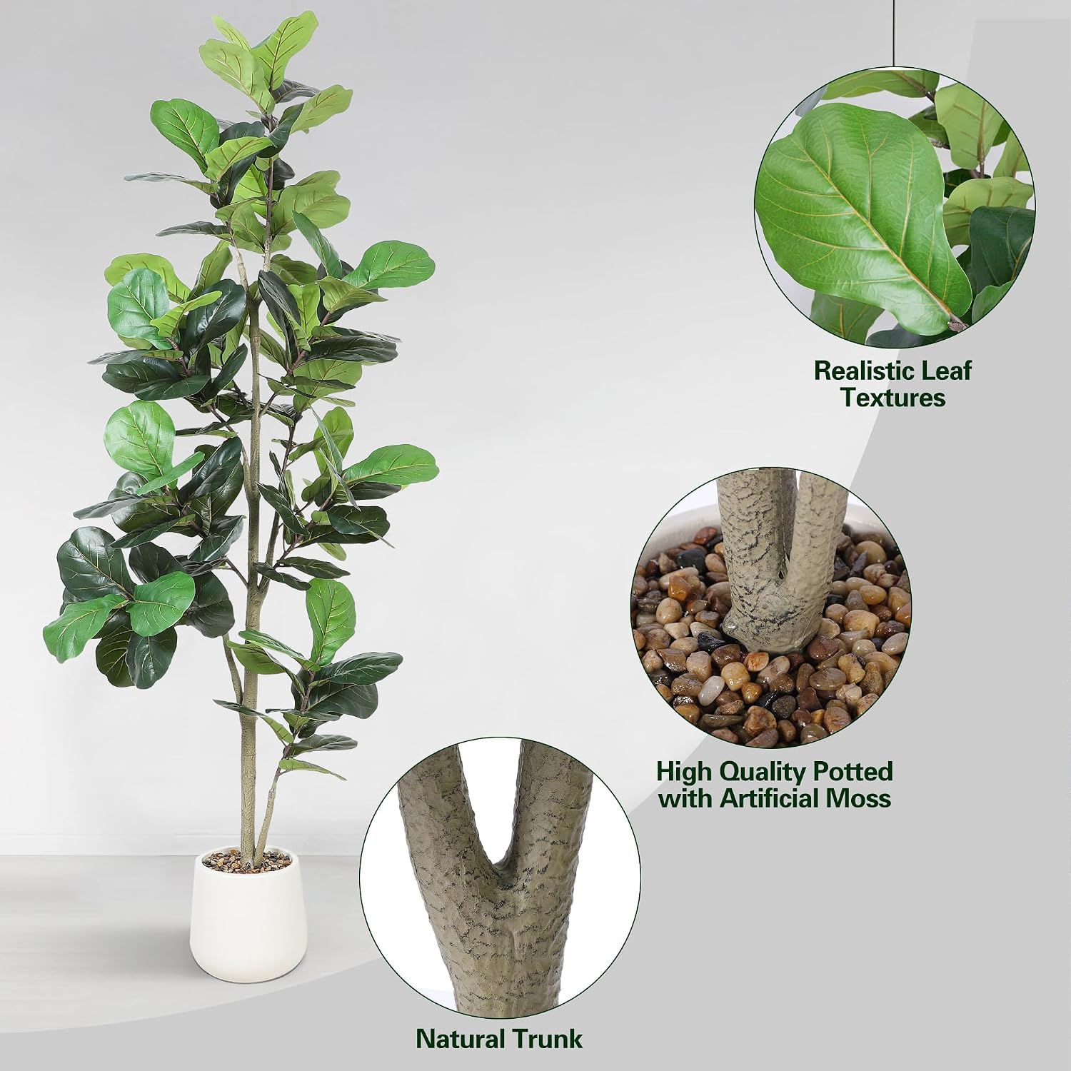 2,13m Künstlicher Ficus Lyrata – Ficus Lyrata Tree Bewertung und Preis
